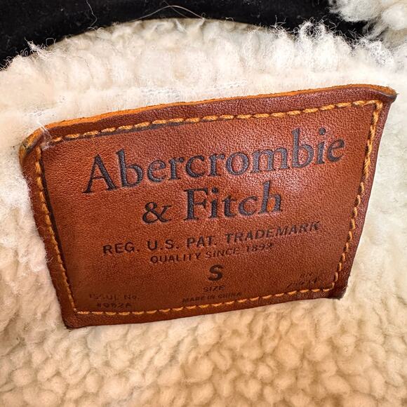 Abercrombie & Fitch Men's Vintage Sherpa Denim Jean Jacket Size Small - Picture 3 of 6